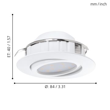 Eglo - SADA 3x LED podhľadové svietidlo PINEDA 1xLED/4,9W/230V