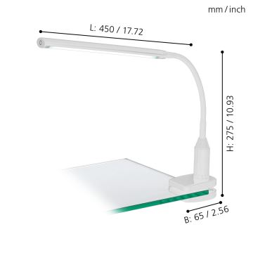 Eglo - LED Lampa s klipom LED/4,5W/230V biela