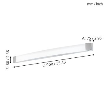 Eglo - LED Kúpeľňové nástenné svietidlo LED/24W/230V IP44