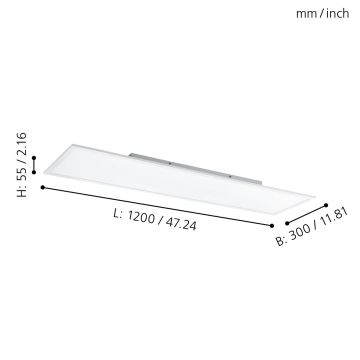 Eglo - LED RGBW Stmievateľné stropné svietidlo LED/32,5W/230V 2700-6500K 120x30 cm + diaľkové ovládanie
