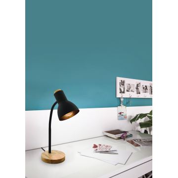 Eglo - Stolná lampa 1xE27/40W/230V čierna