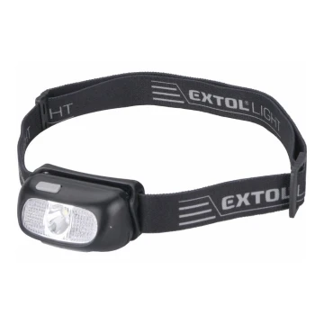 Extol - LED Nabíjacia čelovka LED/5W/1000 mAh/3,7V IPX5 čierna