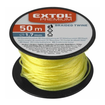 Extol Premium - Stavebný povrázok 1,7mm x 50m žltá