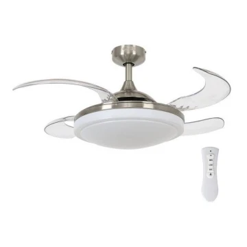 FANAWAY 212982 - Stropný ventilátor EVORA 2xE27/20W/230V chróm + diaľkové ovládanie