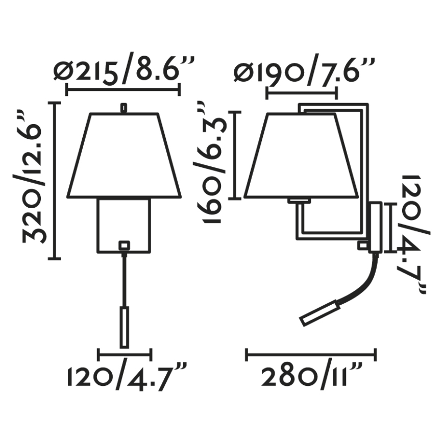 FARO 20173-02- LED Nástenná lampa FRAME 1xE27/15W/230V + LED/3W bronzová/krémová