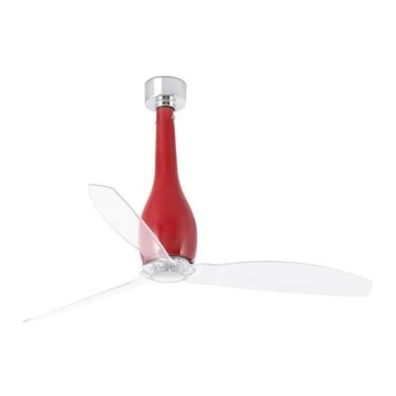 FARO 32002 - Stropný ventilátor ETERFAN červená/číra pr. 128 cm + diaľkové ovládanie