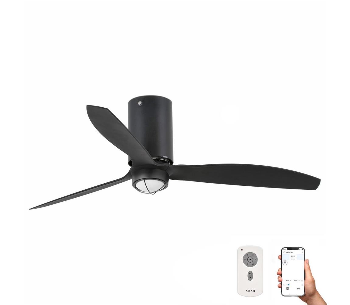 FARO Barcelona FARO 32043WP-10-LED Stropný vent. MINI TUBE FAN M 16W/230V pr. 128 cm SMART + DO 