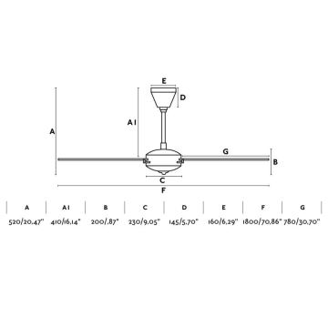 FARO 33349 - Stropný ventilátor AOBA pr. 180 cm + diaľkové ovládanie