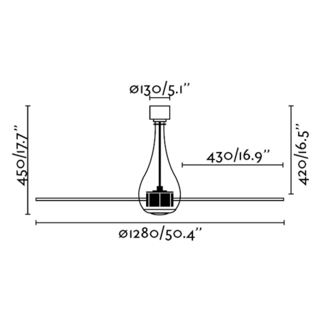 FARO 33382 - Stropný ventilátor MINI ETERFAN