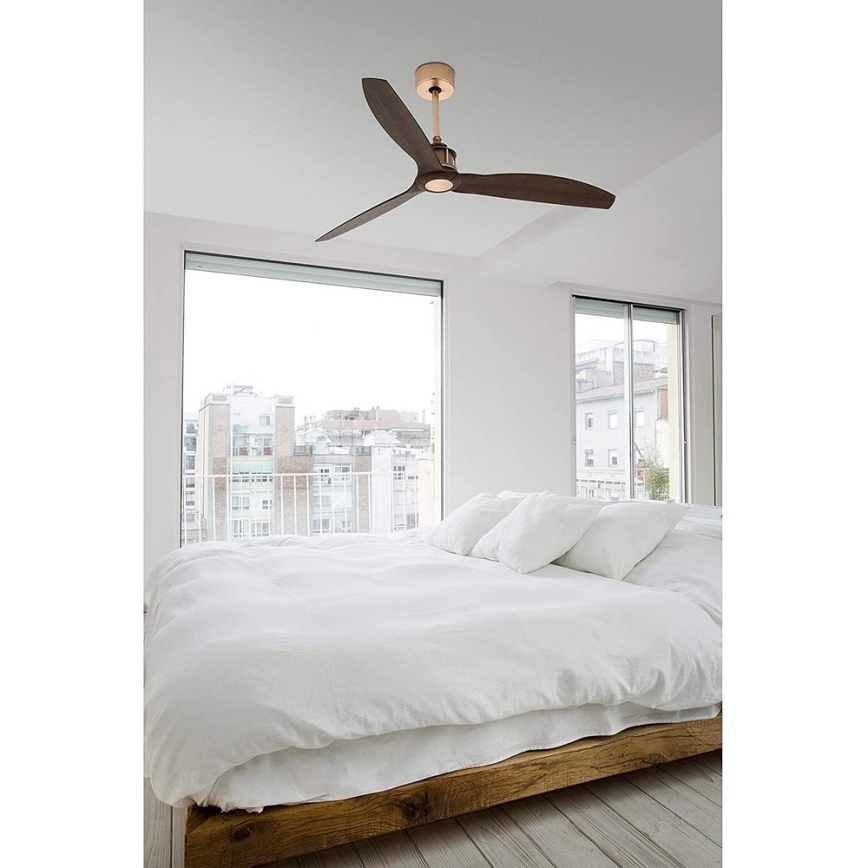 FARO 33423 - Stropný ventilátor JUST FAN hnedá/medená pr. 81 cm + diaľkové ovládanie