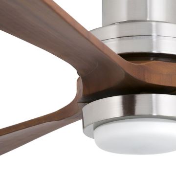 FARO 33463DC - LED Stropný ventilátor LANTAU LED/12W/230V drevo/matný chróm pr. 168 cm + diaľkové ovládanie