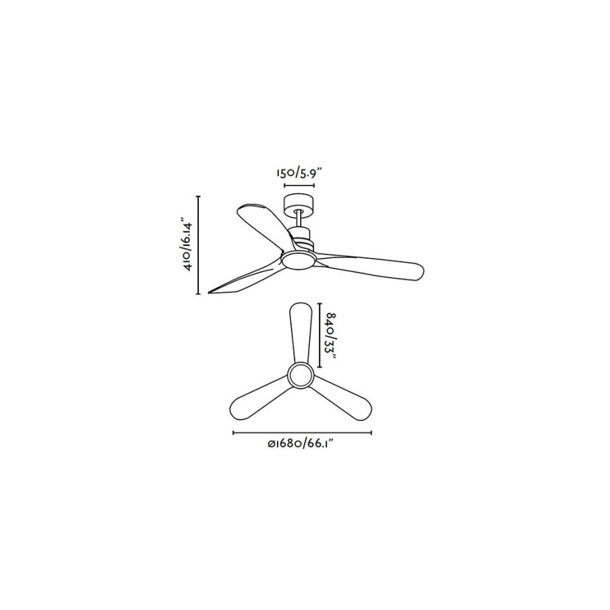 FARO 33463DC - LED Stropný ventilátor LANTAU LED/12W/230V drevo/matný chróm pr. 168 cm + diaľkové ovládanie