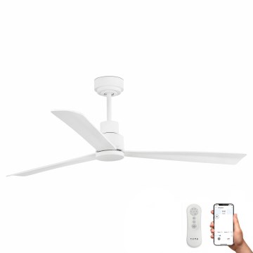 FARO 33487WP-Stropný ventilátor NASSAU M biela pr. 128 cm SMART + diaľkové ovládanie