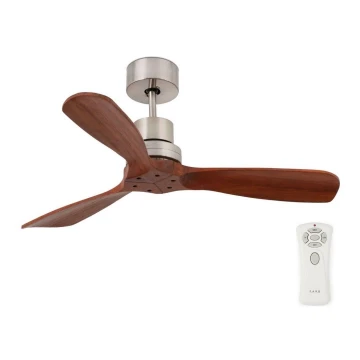 FARO 33508DC - Stropný ventilátor MINI LANTAU chróm/hnedá pr. 108 cm + diaľkové ovládanie