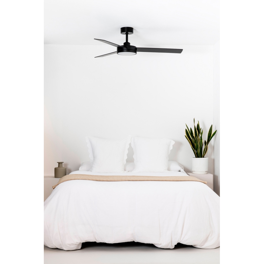 FARO 34261 - LED Stropný ventilátor BARTH LED/24W/230V Wi-Fi čierna + diaľkové ovládanie