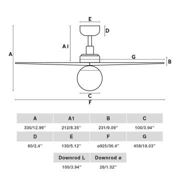 FARO 34281-11L - Stropný ventilátor KLIM S 1xE27/15W/230V drevo/biela pr. 92,5 cm + diaľkové ovládanie