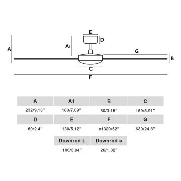 FARO 34298WP - Stropný ventilátor RUDDER L čierna pr. 132 cm SMART + diaľkové ovládanie