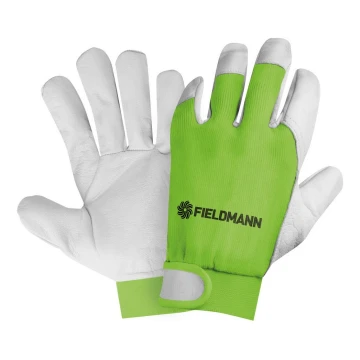 Fieldmann - Pracovné rukavice zelená/biela