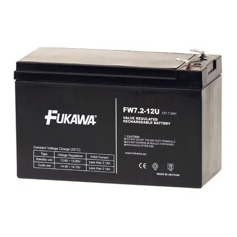 FUKAWA FW 7,2-12 F1U - Olovený akumulátor 12V/7,2Ah/faston 4,7mm