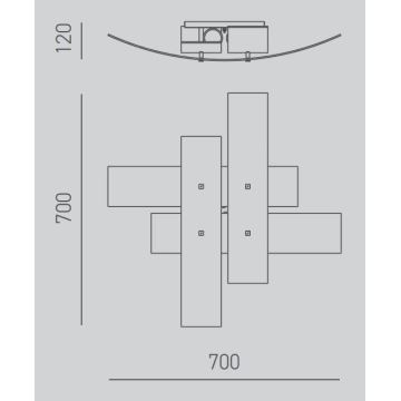 Gea Luce LARA P M oro - Stropné svietidlo LARA 2xE27/70W/230V 70 cm zlatá