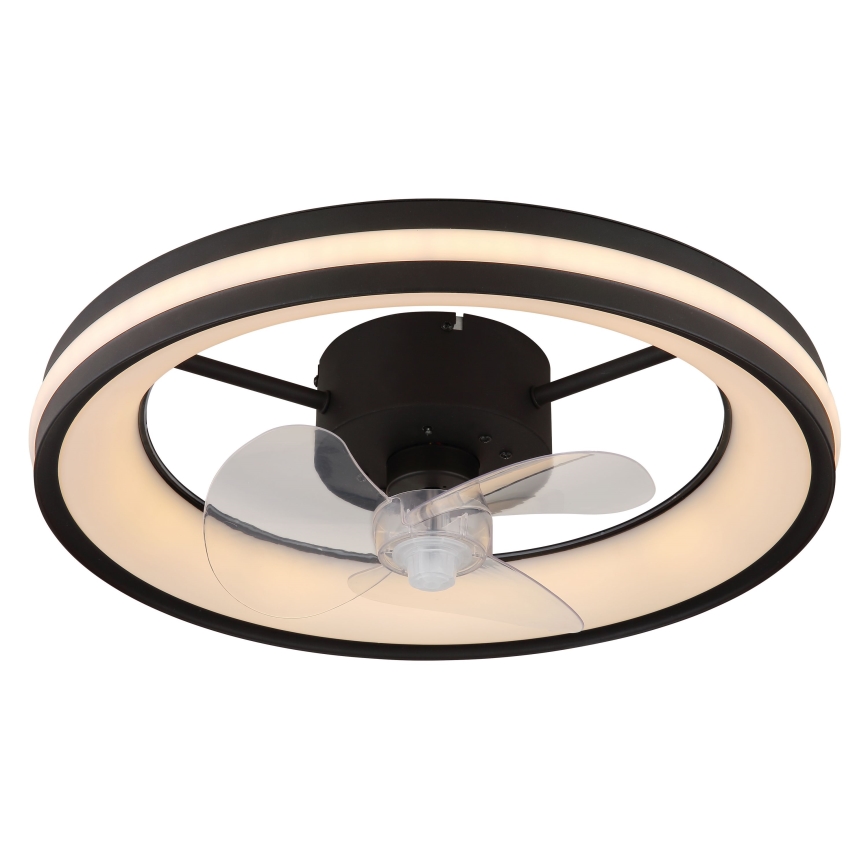 Globo - LED Stmievateľné stropné svietidlo s ventilátorom LED/30W/230V 2700-6500K čierna + diaľkové ovládanie
