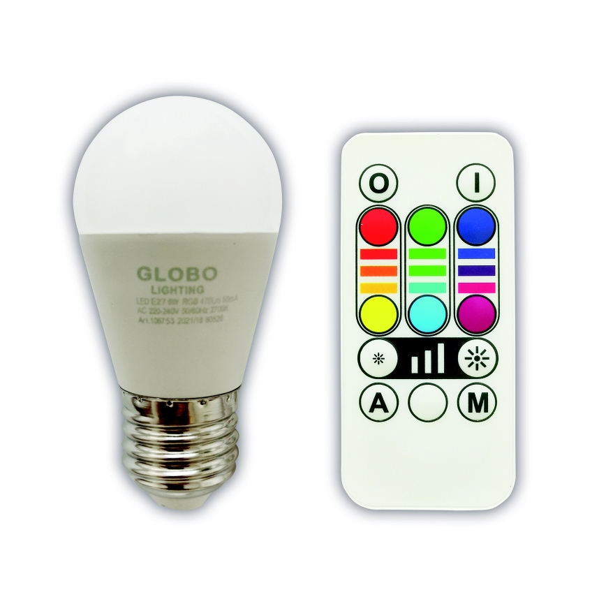 Globo - LED RGBW Stmievateľná žiarovka E27/6W/230V 3000K + diaľkové ovládanie