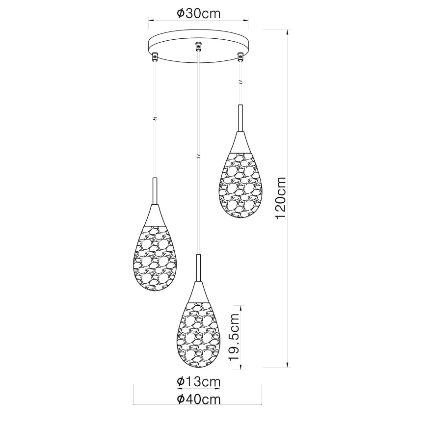 Globo - Luster na lanku 3xE14/9W/230V