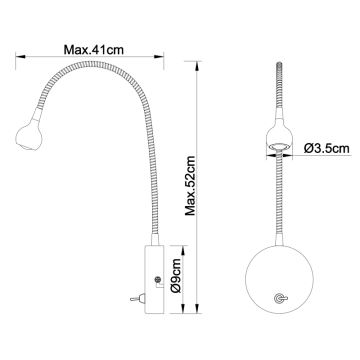 Globo - LED Flexibilná lampička LED/3W/230V chróm