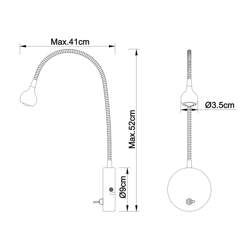 Globo - LED Flexibilná lampička LED/3W/230V chróm