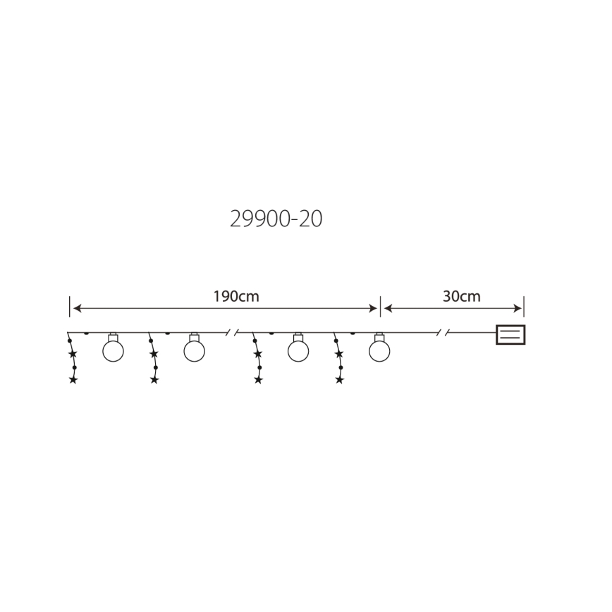 Globo 29900-20 - LED Dekoračná reťaz 20xLED/0,03W/2xAA