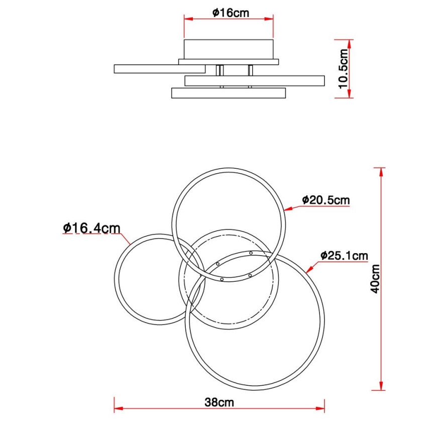 Globo - LED Prisadený luster LED/30W/230V