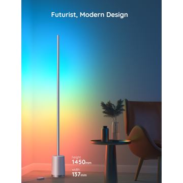 Govee - LED Stmievateľná stojacia lampa Lyra Smart RGBICWW 2200-6500K Wi-Fi + diaľkové ovládanie