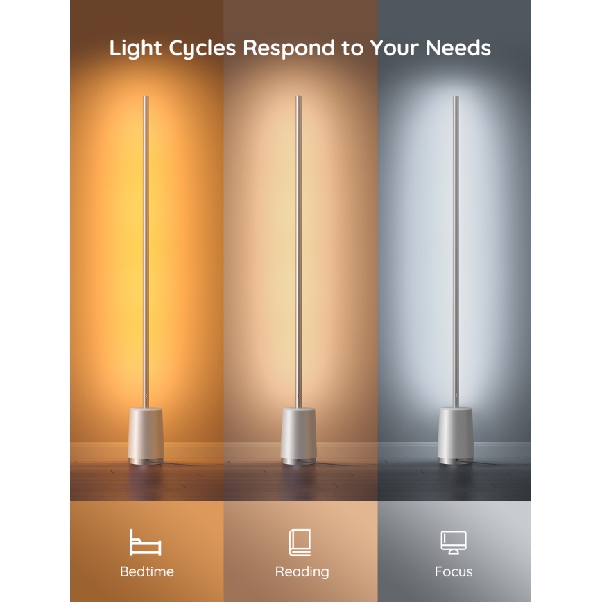 Govee - LED Stmievateľná stojacia lampa Lyra Smart RGBICWW 2200-6500K Wi-Fi + diaľkové ovládanie
