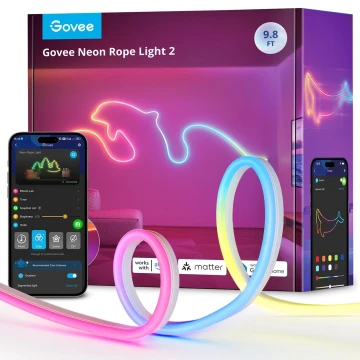 Govee - Neon 2 MATTER ohybný LED pásik 3m RGBIC Wi-Fi IP67