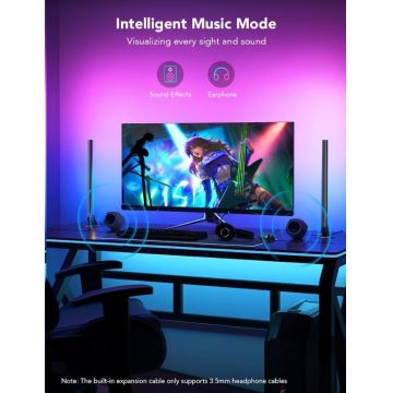 Govee - SADA 2x Smart Gaming Wi-Fi LED RGBIC Panely + Smart Dual + diaľkové ovládanie