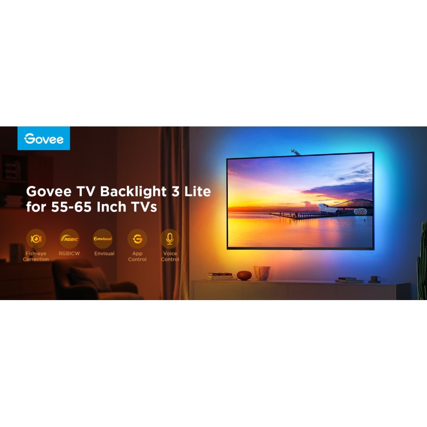 Govee - TV Backlight 3 Lite TV 55-65" SMART LED podsvietenie RGBICW Wi-Fi IP67 + diaľkové ovládanie