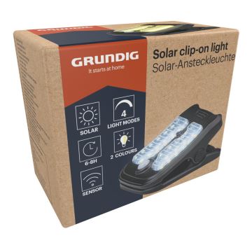 Grundig - LED Solárne svietidlo so senzorom CLIP-ON LED/4W/3,7V IP44