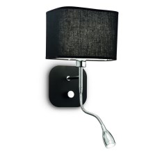 Ideal Lux - Flexibilné svietidlo 1xE14/40W/230V + LED/1W/230V čierna