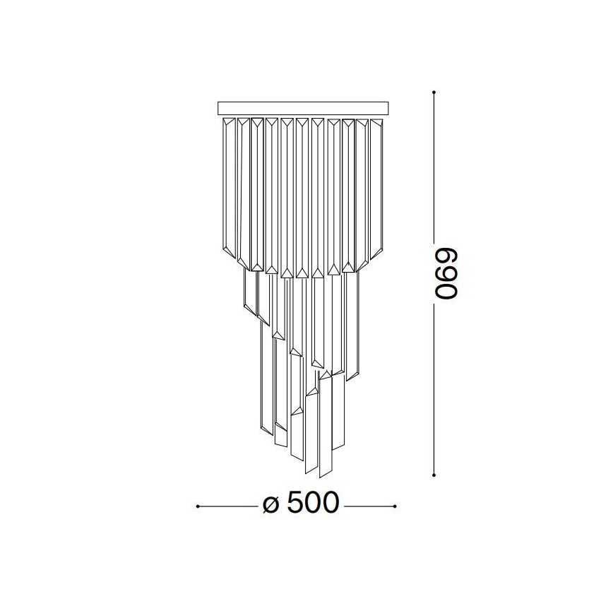 Ideal Lux - Krištáľový prisadený luster CARLTON 12xE14/40W/230V chróm