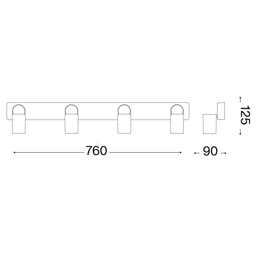 Ideal Lux - LED Bodové svietidlo RUDY 4xGU10/7W/230V CRI 90 čierna