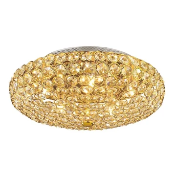 Ideal Lux - LED Krištáľové stropné svietidlo KING 5xG9/3W/230V pr. 38 cm zlatá
