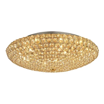 Ideal Lux - LED Krištáľové stropné svietidlo KING 9xG9/3W/230V pr. 53,5 cm zlatá