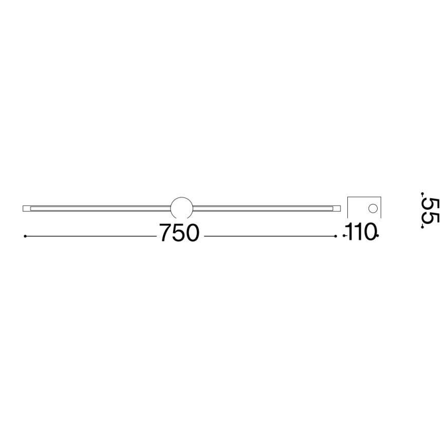 Ideal Lux - LED Kúpeľňové osvetlenie zrkadla FILO LED/12,5W/230V IP44 čierna