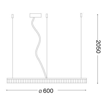 Ideal Lux - LED Luster na lanku CROWN LED/30W/230V pr. 60 cm mosadz