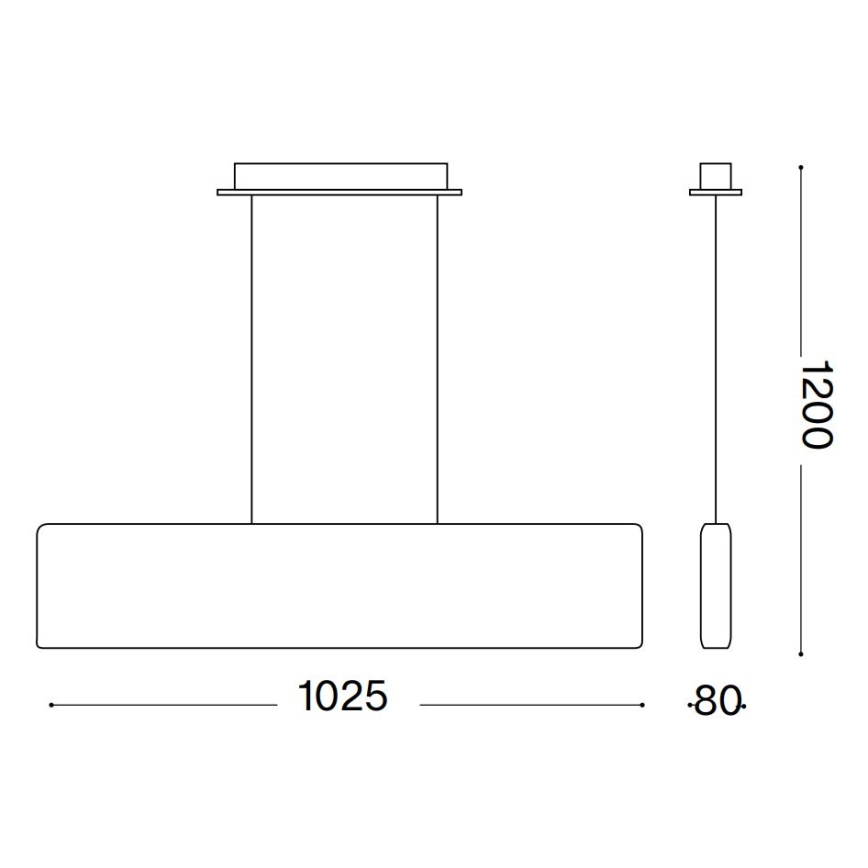 Ideal Lux - LED Luster na lanku DESK LED/32W/230V čierna