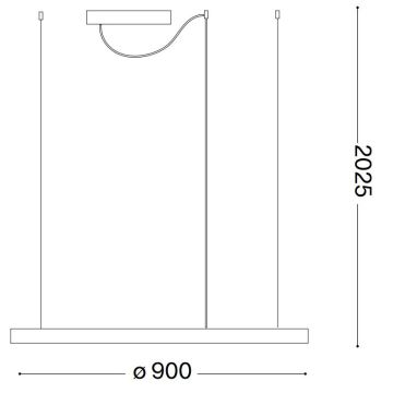 Ideal Lux - LED Luster na lanku ORACLE LED/55W/230V pr. 90 cm čierna