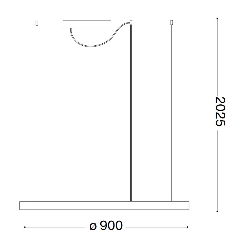 Ideal Lux - LED Luster na lanku ORACLE LED/55W/230V pr. 90 cm čierna