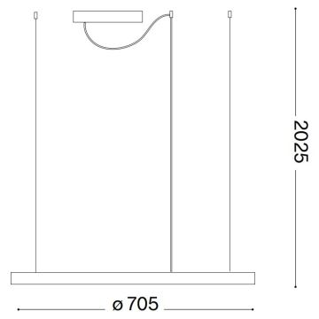 Ideal Lux - LED Luster na lanku ORACLE SLIM LED/38W/230V pr. 70 cm čierna