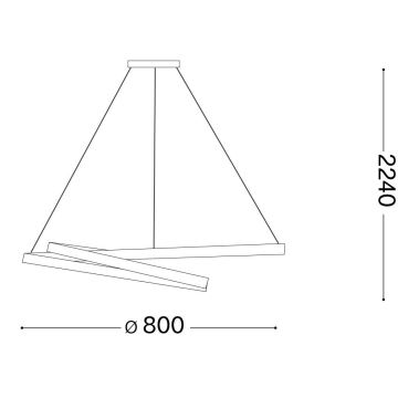 Ideal Lux - LED Luster na lanku OZ LED/55W/230V pr. 80 cm zlatá