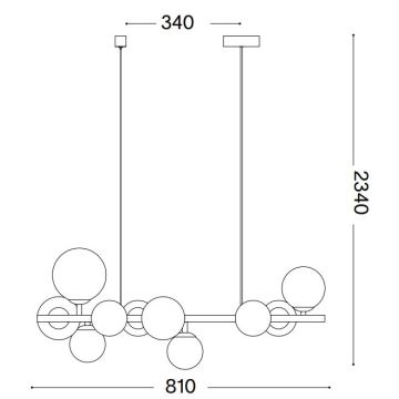 Ideal Lux - LED Luster na lanku PERLAGE 10xG9/3W/230V zlatá